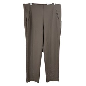 NEW Chico's So Slimming Juliet Slim Leg Pant Women 16R EMBELLISHED WARM MOCHA‎